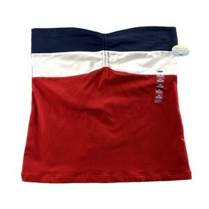 Old Navy Strapless Top Womens M Red White Blue Knit Built in Bra Summer Vacation